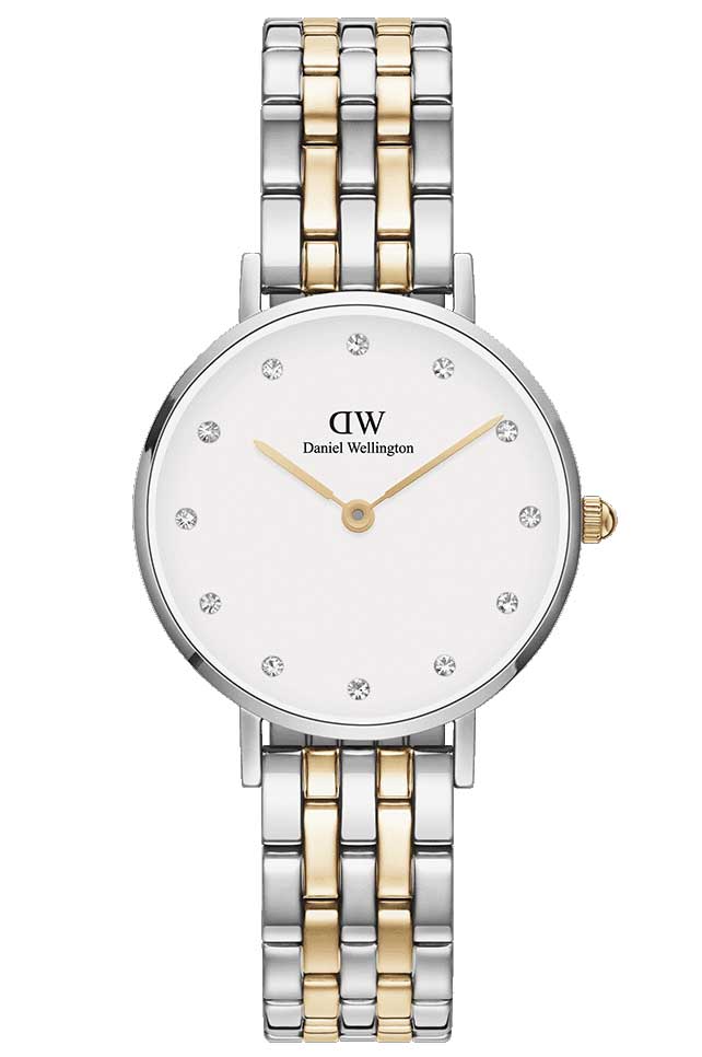 Daniel Wellington Petite 5-Link Two-Tone DW00100616 -  Kvarts - Sølv - Dameklokker - Rustfritt stål - ledd m/pin - Mineral