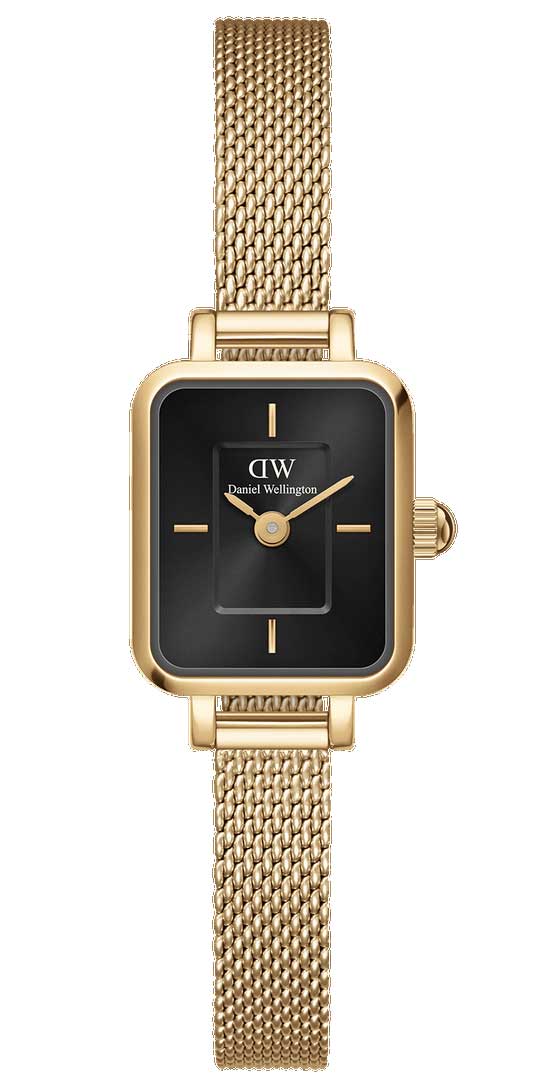 Daniel Wellington Micro 15.4x18.2 Evergold DW00100652 -  Kvarts - Gull - Dameklokker - Meshlenke - Mineral