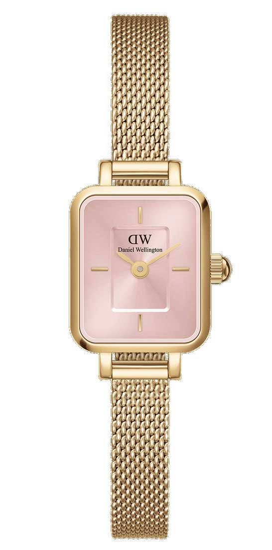 Daniel Wellington Micro 15.4x18.2 Evergold DW00100655 -  Kvarts - Gull - Dameklokker - Meshlenke - Mineral