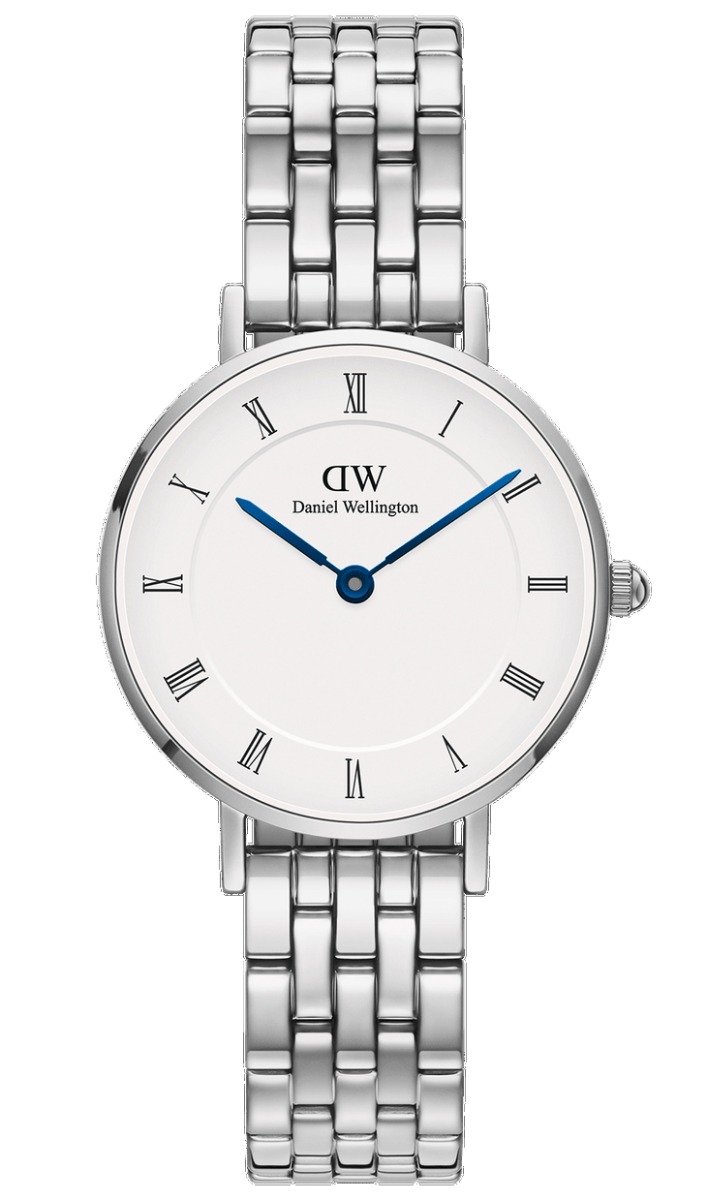 Daniel Wellington DW Watch Petite Roman Numerals 5-Link Silver 28mm