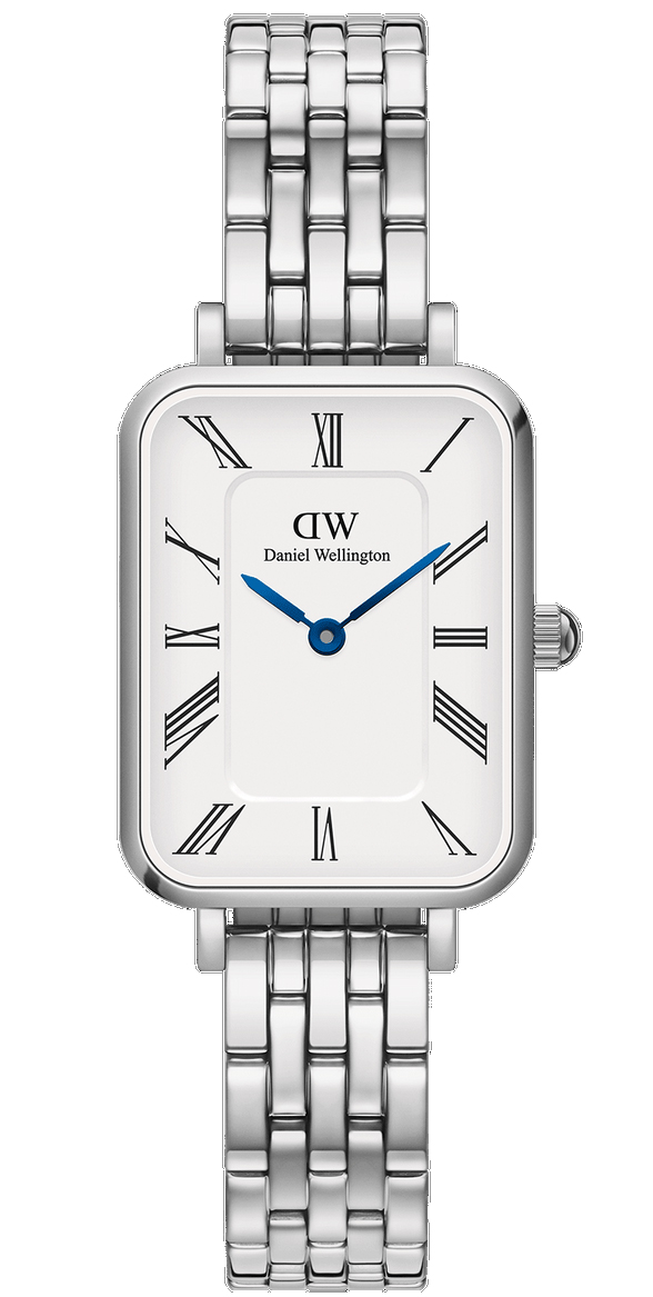 Daniel Wellington DW Watch Quadro Roman Numerals 5-Link Silver 20x26mm