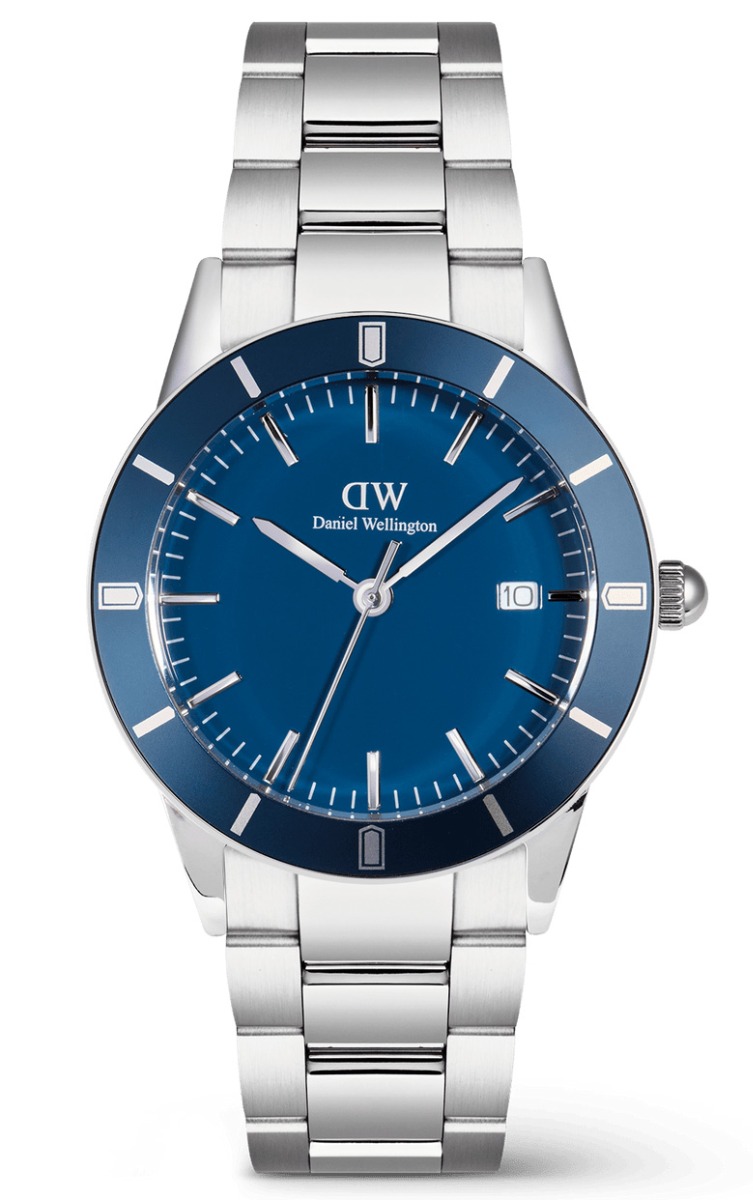 Daniel Wellington Iconic Paradigma Link Blue Enamel DW00100820 -  Kvarts - Sølv - Herreklokker - Rustfritt stål - ledd m/pin - Mineral