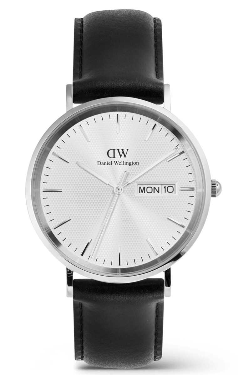 Daniel Wellington Classic Day Display Sheffield Silver DW00100832 -  Kvarts - Sølv - Herreklokker - Skinn - Mineral