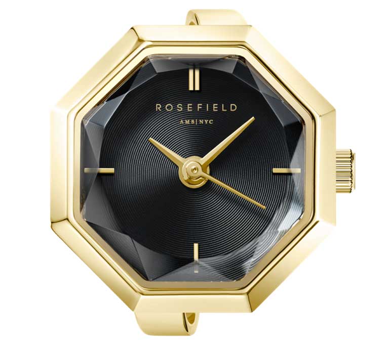 Rosefield Octagonal Ring Studio Edition SBGSG-O67 -  Kvarts - Gull - Dameklokker - Rustfritt stål - ledd m/pin - Mineral
