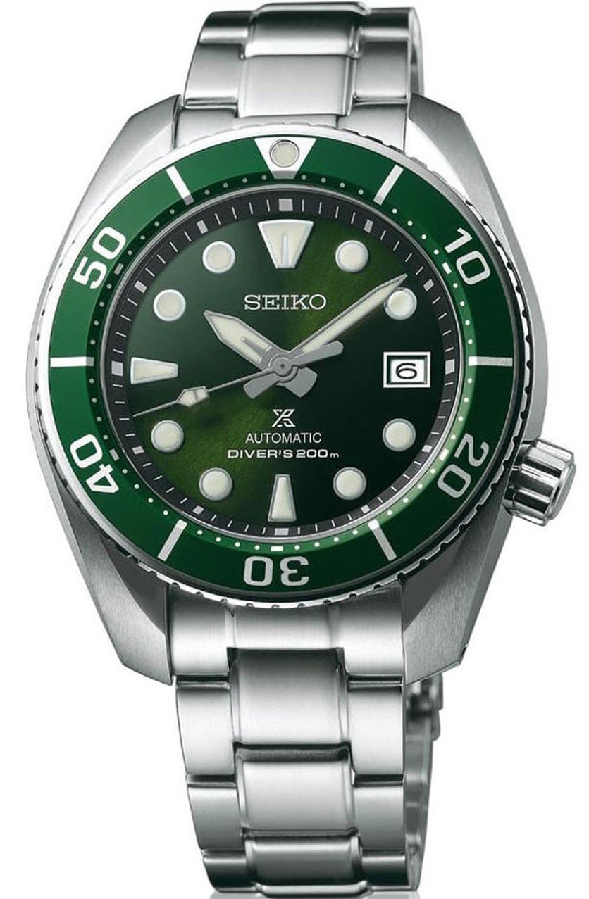 Grønn skjønnhet - Seiko Prospex Green Sumo Automatic Diver SPB103J1 -  Automatisk - Sølv - Herreklokker - Rustfritt stål - ledd m/pin - Safir
