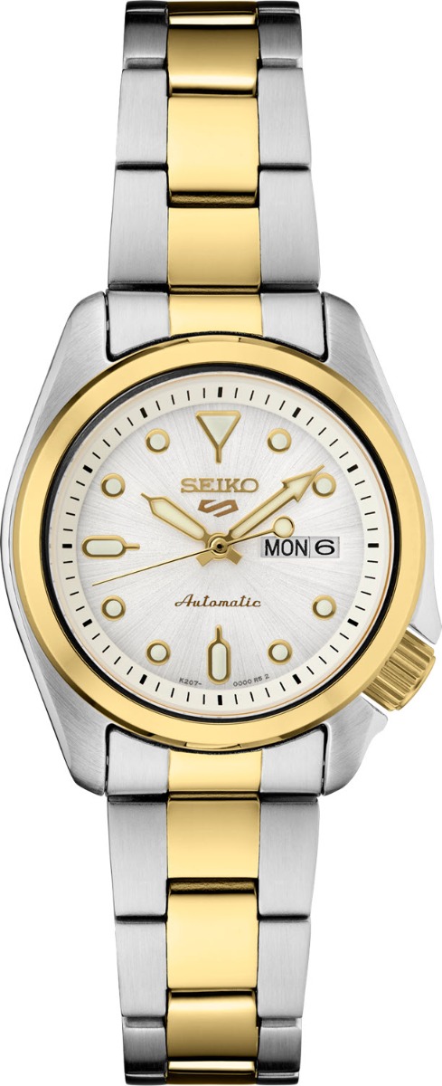 Seiko, 5 Sport Automatic dameklokke med flerfarget stållenke
