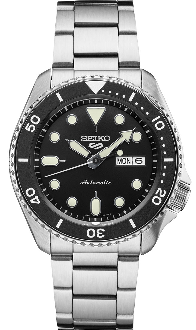 Et kongedømme nærmere - Seiko 5 Sports Style Automatic SRPD55K1 -  Automatisk - Sølv - Herreklokker - Rustfritt stål - ledd m/pin - Mineral