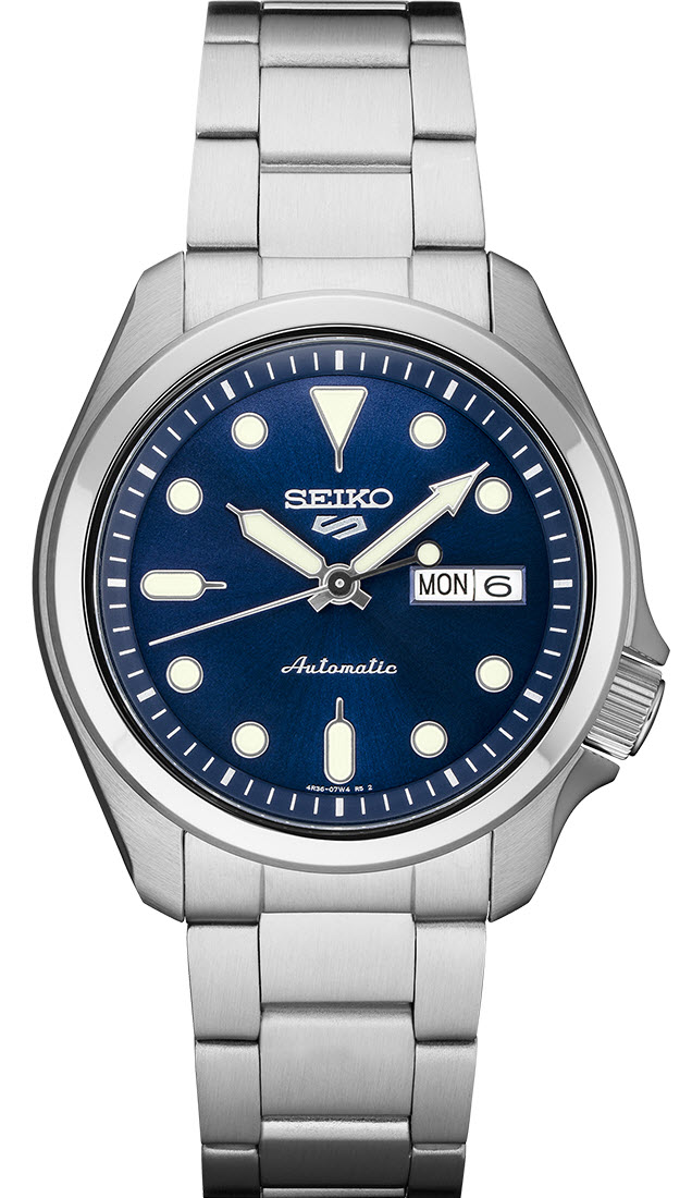 Seiko 5 Sports Automatic SRPE53K1 -  Automatisk - Sølv - Herreklokker - Rustfritt stål - ledd m/pin - Mineral