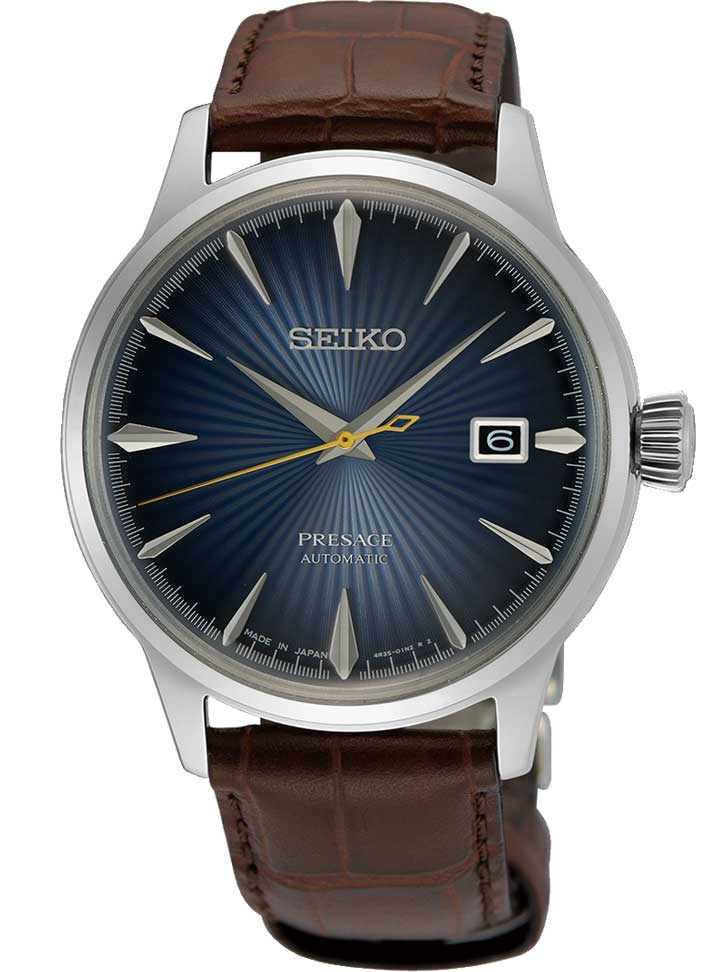 Seiko Presage Automatic SRPK15J1 -  Automatisk - Sølv - Herreklokker - Skinn - Mineral