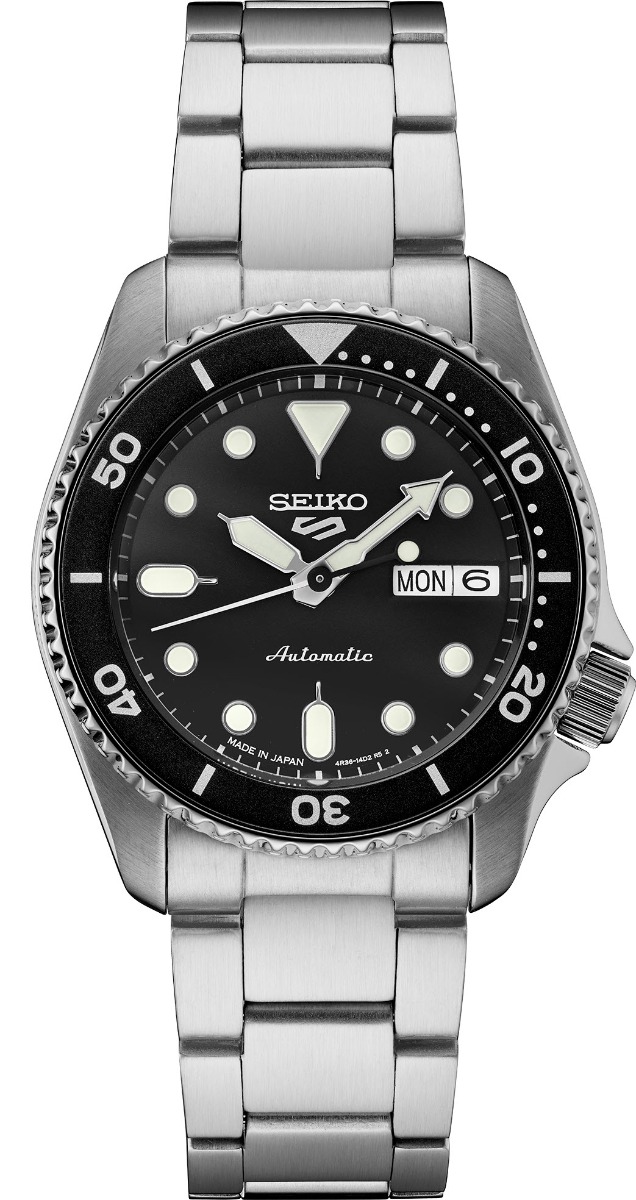 Seiko 5 Sports 38mm Automatic SRPK29K1 -  Automatisk - Sølv - Herreklokker - Rustfritt stål - ledd m/pin - Mineral