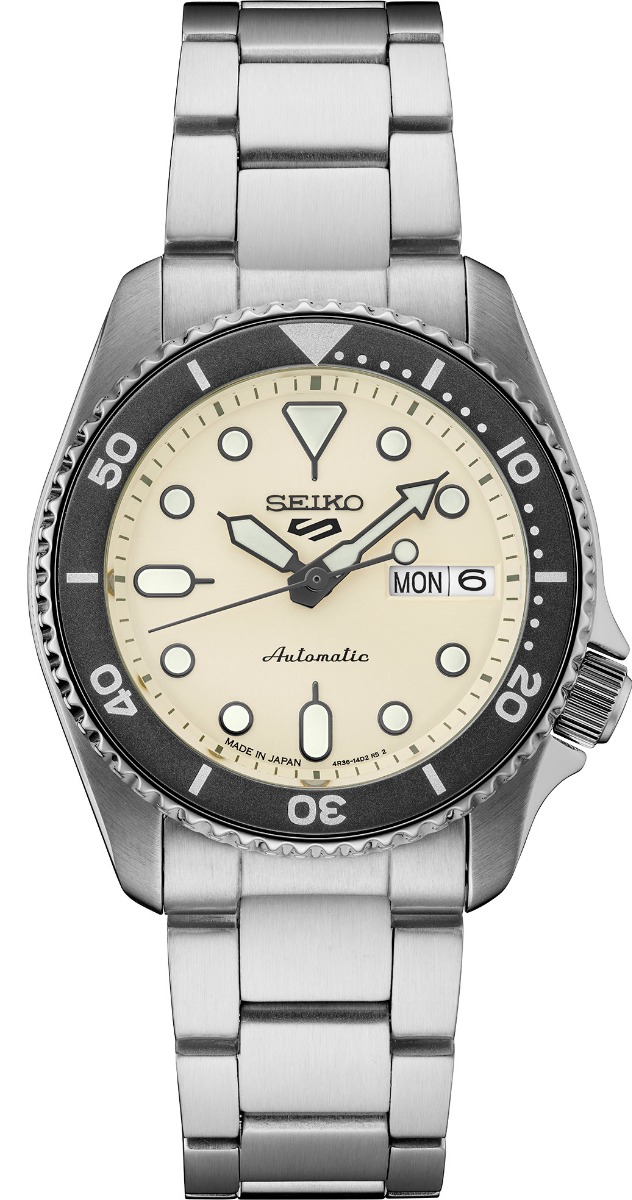 Seiko 5 Sports 38mm Automatic SRPK31K1 -  Automatisk - Sølv - Herreklokker - Rustfritt stål - ledd m/pin - Mineral