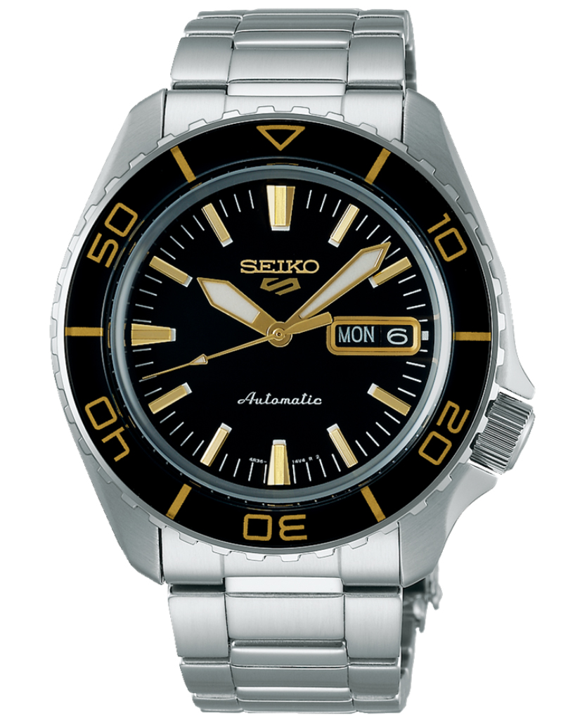 Seiko 5 Sports SRPK99K1 -  Automatisk - Sølv - Herreklokker - Rustfritt stål - ledd m/pin - Mineral