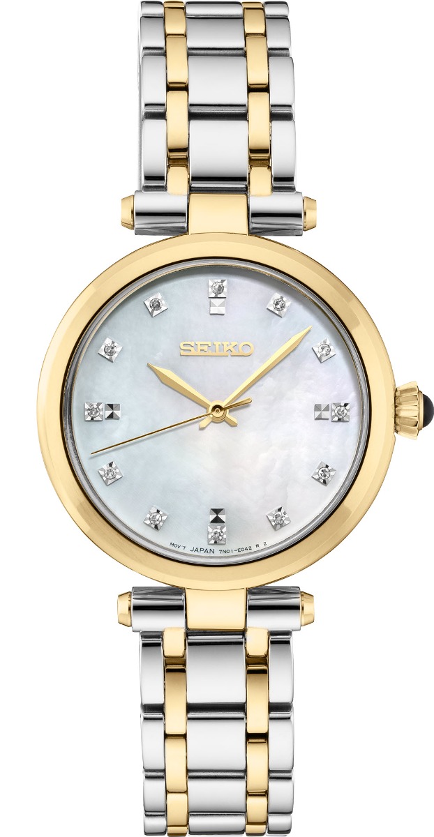 Seiko, Basic dameklokke med diamanter og stållenke