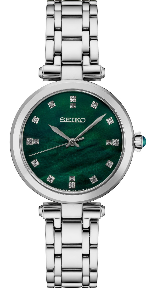 Seiko 12 Diamonds Classic SRZ535P1  -  Kvarts - Sølv - Dameklokker - Rustfritt stål - ledd m/pin - Safir