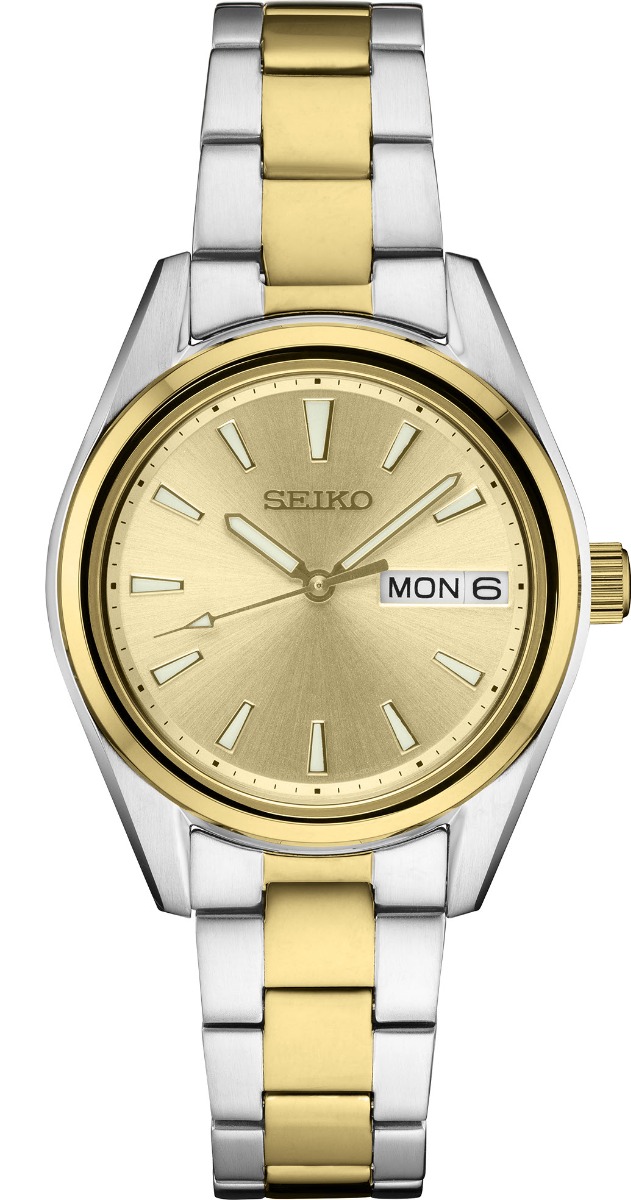 Seiko 29mm Classic Sapphire Women SUR354P1 -  Kvarts - Gull Sølv - Dameklokker - Rustfritt stål - ledd m/pin - Safir