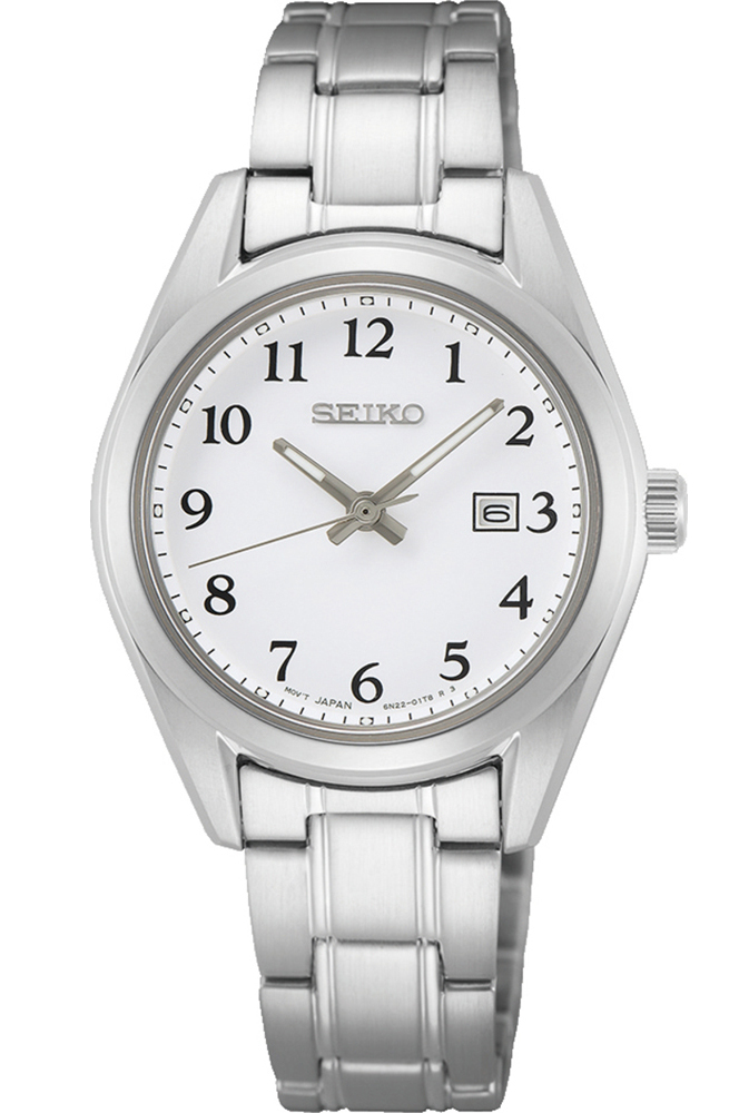 Seiko Classic Sapphire SUR465P1 -  Kvarts - Sølv - Dameklokker - Rustfritt stål - ledd m/pin - Safir