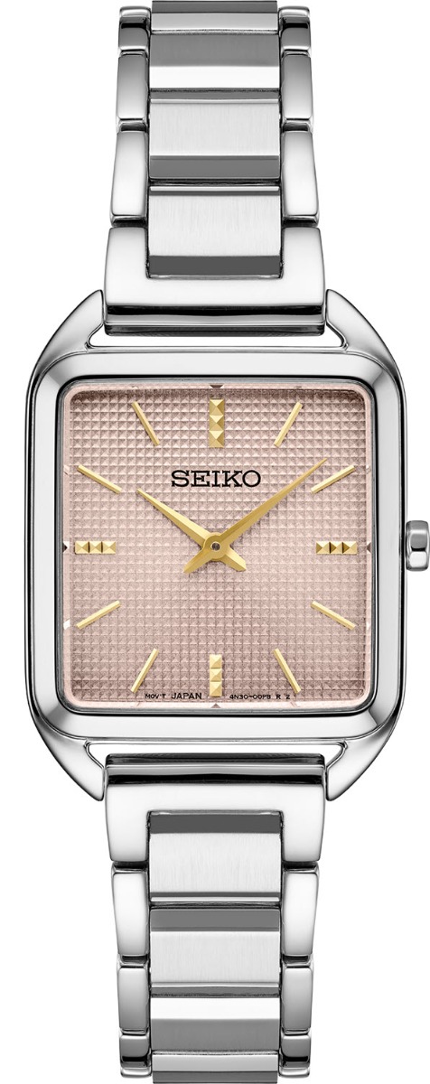 Seiko Classic Conceptual Rectangular SWR077P1 -  Kvarts - Sølv - Dameklokker - Rustfritt stål - ledd m/pin - Mineral