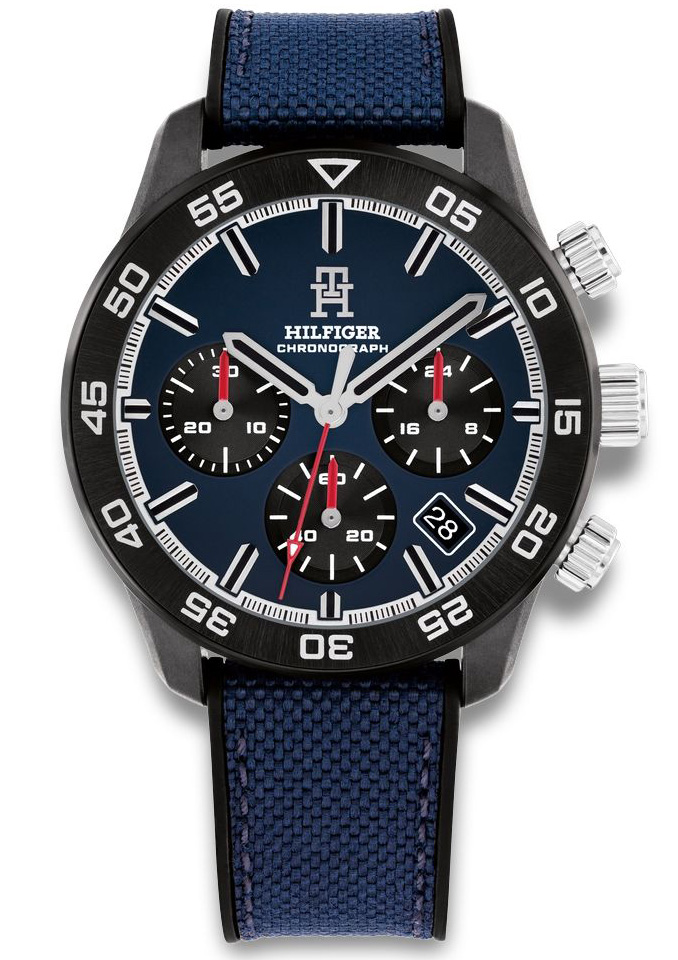 Tommy Hilfiger TH85 Carbon 1792183 -  Kvarts - Blå - Herreklokker - Stoff - Mineral