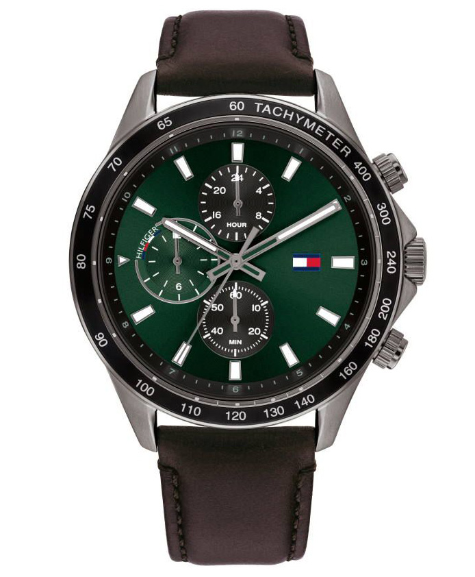 Tommy Hilfiger Miles 1792017 -  Kvarts - Grå - Herreklokker - Skinn - Mineral