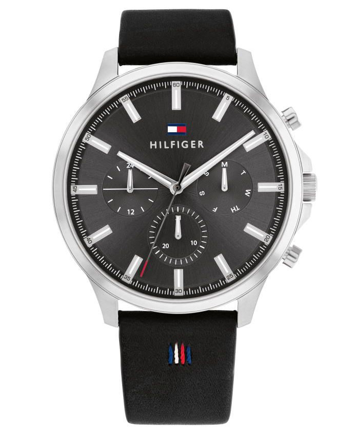 Tommy Hilfiger Ryder 1710495 -  Kvarts - Sølv - Herreklokker - Skinn - Mineral