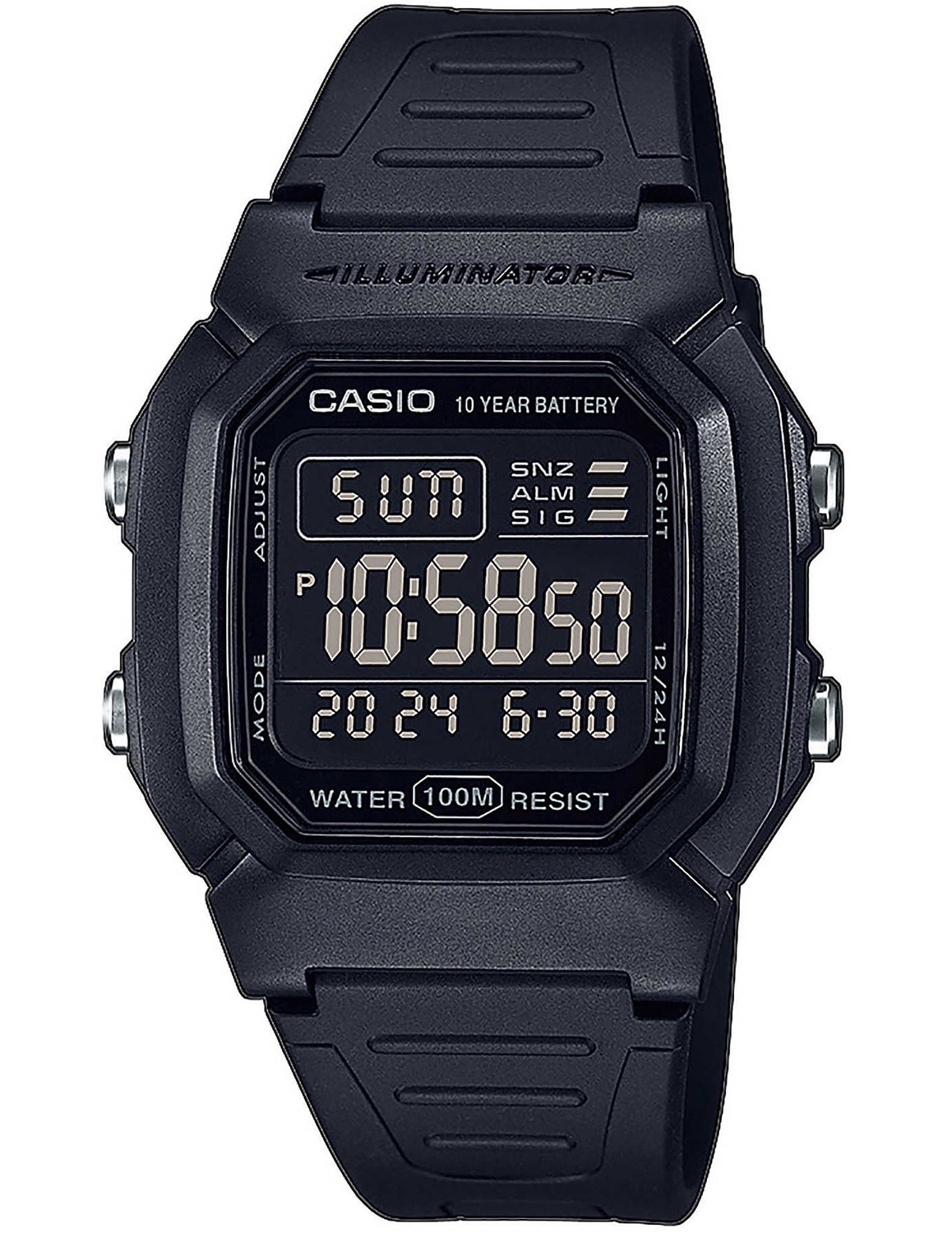 Casio W-800H-1BVES, vanntett, kvarts